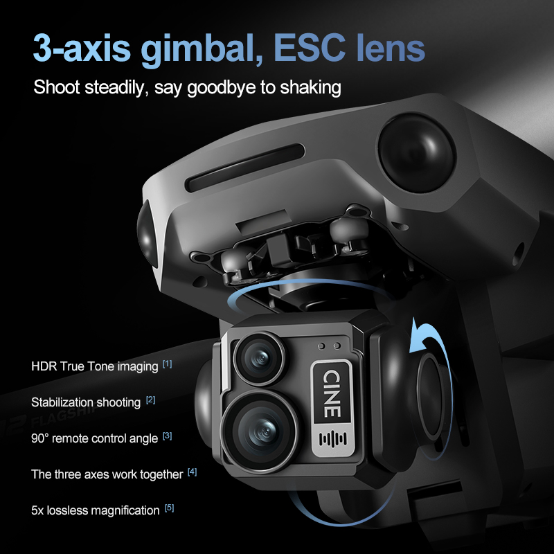 8K 3 Axis Gimbal Brushless 7.2 - Drone Camera 4K recension och pris